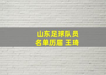 山东足球队员名单历届 王琦